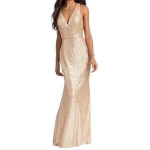 BARI JAY 1601 GOLD‎ SEQUIN GOWN
